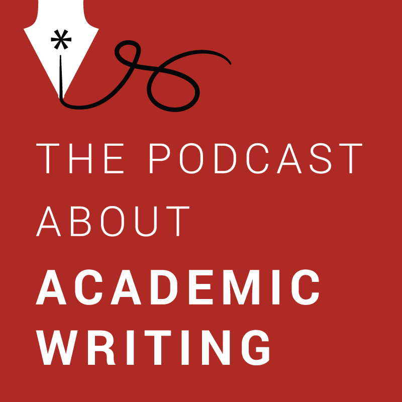 The Academic Writing Podcast title image, with project logo.